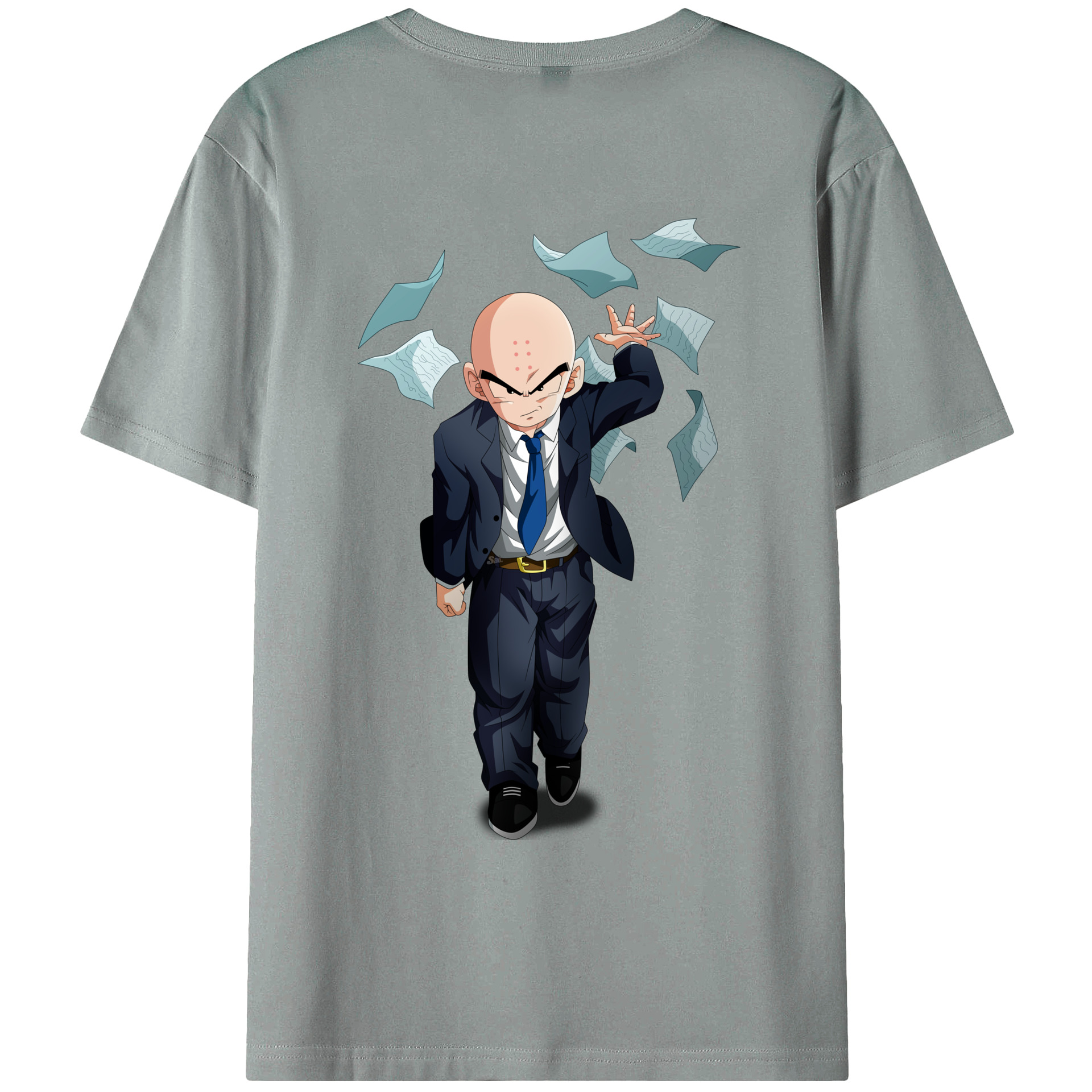 （画像用） ドラゴンボール クリリン DRAGON BALL krillin 綿100％ メンズ半袖Tシャツ（バックプリント） 通気性